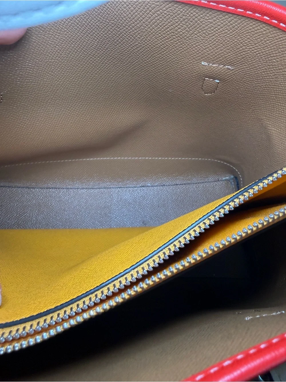 Coach Cream Canvas Colorblock Tote with Navy Base & Red Trim